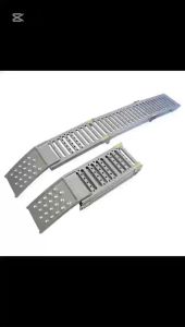 Aluminum Folding Motorcycle Bike LADDER Ramp HeavyDuty Loading Ramps Portable Trailer Ramp for ATV/UTV/Dirt Bike/Pickup Trucks/Lawn Mower/Trolleys/Car