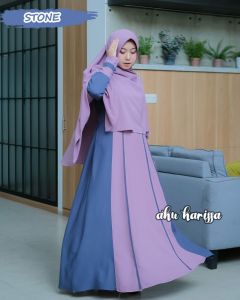 Gamis Andini Aku Karissa terbaru one set khimar syari modis busana Muslim terkini