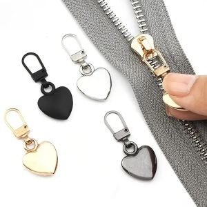 Zippers Puller Head Heart Shape Detachable Metal Zipper Slider Repair Kits For Broken Buckle Travel Bag DIY Sewing Craft