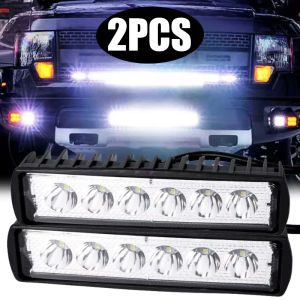 2PCS 18W Car Work Light 6LED 6000K Ultra Bright Off-Road SUV Truck Rectangular Headlight Waterproof DRL Spotlight ATV Driving Light