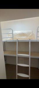 Loft bed customize with shelf singapore for helper room /store room/utility room/bomb shelter/helper room