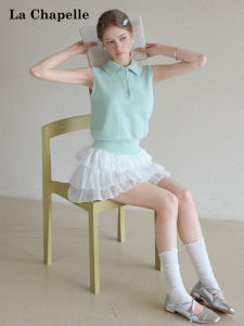 La Chapelle | Mint Green Summer Off Shoulder Sleeveless Polo Shirt