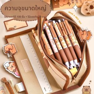 กล่องใส่เครื่องเขียนขนาดใหญ่ความจุสูงสำหรับเด็กผู้หญิง ชั้นมัธยมต้น ดีไซน์เก๋ไก๋ เครื่องเขียนแบบอเนกประสงค์