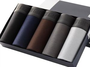 Hộp 5 Quần sịp Boxer nam trơn vải cotton thoáng mát quần sịp sờ là thích