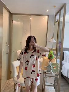 Baju Tidur Set Piyama Wanita MURAH ! Lengan Pendek Celana Pendek Set Motif Lucu Gratis Ongkir
