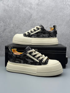 Mens Canvas Shoes 2025 Autumn New Style Casual Sports Breathable Thick Bottom Heightening Shoes Comfortable All-Match Trendy Brand
