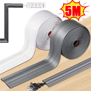 5M Self-Adhesive PVC Cable Protector / Waterproof Cord Covers for Wires on Floor / Wear Resistant Prevent Trip Wire Organizer / for Wall and Floor