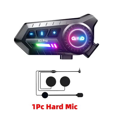 X3 Pro Motorcycle Helmet Bluetooth Headset 2-Riders Intercom 1000M Wireless 6.0 IPX6 Waterproof Voice Assistant Noise Reduction