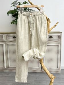 Penguindance | Quần Dài Mỏng Thoáng Mát Mùa Hè Chất Liệu Vải Linen Cao Cấp