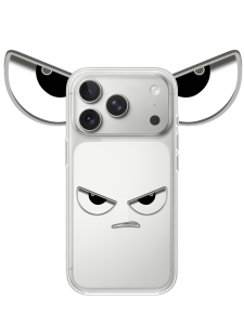 Transparent Angry Big Eyes Cartoon Phone Case for iPhone 17Promax Apple Creative Customizable Silicone Protective Cover