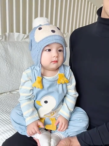 SKISOPGO  หมวกเด็ก หมวกป้องกันหูสำหรับเด็ก นุ่มสบาย ลวดลายน่ารัก กันลม ให้อบอุ่น สไตล์น่ารัก