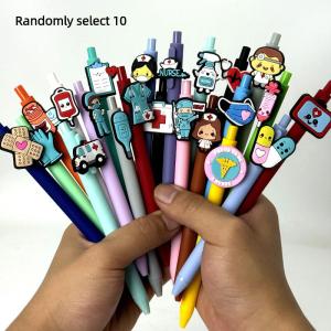 OUHOE | 6/10Pcs Funny Nurse Doctor Writing Gel Pens Record Pen Nurses Day Gift Pen Random Styles Gifts for Assistants