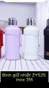 Bình giữ nhiệt inox 316 giữ nhiệt 24h có quai gấp gọn ZY525 nắp bật có lưới lọc trà