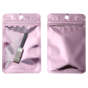 200pcs Colorful Transparent Ziplock Bag Pink Color Self-sealing Gift Bags for Barrette Accessories Jewelry Candy Cookie Snacks