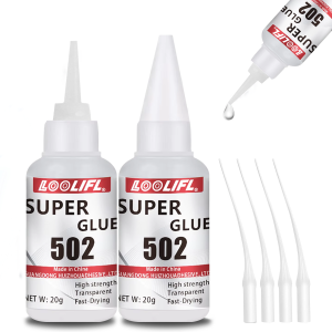 LOOLIFL 502 Super Glue 20g Fast Drying Strong Adhesive Universal Bonding Glue for Plastic Metal Ceramic Wood Rubber Shoes1-5pcs