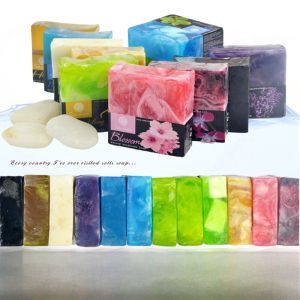 Natural Handmade Soap with Essential Oils Full Body Brightening Face Wash Original Saboo Square Soap from Thailand
