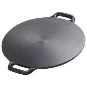 [Vodool Brand Center]10.2/11/11.8/12.6/13.4 Inch BBQ Griddle Non Stick Cast Iron Round Griddle Baking Tray for Home Party Travel and Outdoor