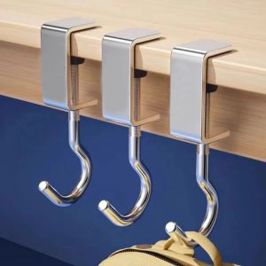 1/2pcs 360° Rotatable Steel Table Hooks - Detachable Non-Destructive Installation for Office Desks School Dormitories
