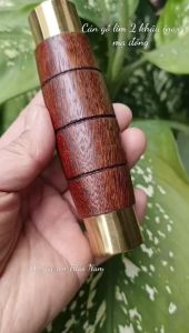 Chuôi dao - cán dao gỗ lim 2 khâu inox mạ đồng chắc khoẻ đẹp