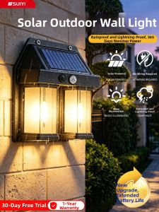 SUIYI | Solar Motion Sensor LED Outdoor Wall Light Waterproof