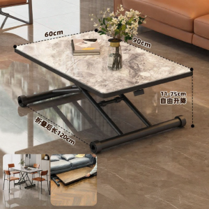 OLEPA | Ultra Thin Foldable Dining Table with Height Adjustment for Home Dormitory Elderly Study and Office