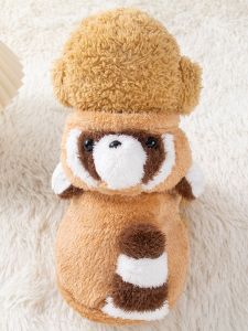 Thick Plush Pet Clothes for Small Dogs like Corgi Teddy Pomeranian Cute Winter Clothes Casual Four-Legged Dog Coat