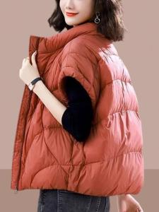 Womens Unique Stylish Vest 2025 New Autumn Winter Warm Loose Layering Sleeveless Shoulder Pad down Cotton Jacket