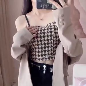 Áo Ngực Croptop Hai Dây Chất Vải Dày Dặn Họa Tiết Ziczac Siêu đẹp