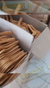 12 PCS HANGER JEPIT KAYU KOTAK GANTUNGAN BAJU GANTUNGAN CELANA