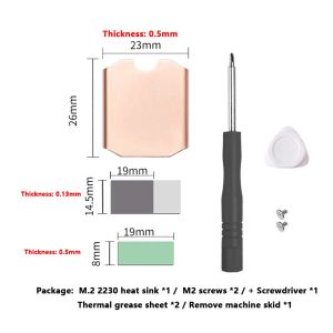 M.2 NVME 2280 2242 2230 SSD Heatsink Copper PS5 Radiator Solid State Drives Cooler Silicone For Laptop PC M2 2280 NGFF PCI-E SSD