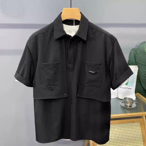 PAZHAOLANG | Oversized Short Sleeve T-Shirt with Multiple Pockets for Men 300lb