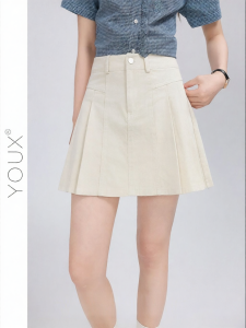 YOUXIANG | Chân Váy Xếp Li Ngắn