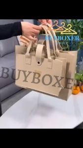 BUYBOXER 1pcs Korean Original Large Capacity Bear Felt Tote Bags Handbag Travel Shopping Mother-baby Bag