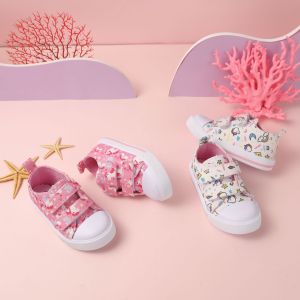 Giày Vải Bố Trẻ Em Cổ Điển Velcro Giày Thể Thao Trẻ Em Nữ Trung Niên Hoạt Hình Thoáng Khí Giày Thể Thao Thời Trang Thường Ngày Xuyên Biên Giới