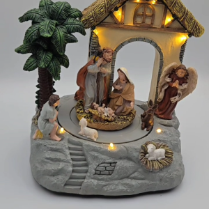 Nativity Scene Christmas Decor W398 with Motion Lights and Holiday Melodies +Size: 9x7.2x6.4" Festive Holiday Decor