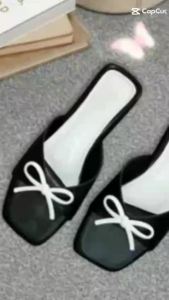 Sandal Teplek Wanita Slop Pita Coquette dua Warna Ringan Dan Nyaman RRC