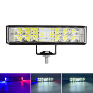 10v-30v 8 Inch 48w Red with Blue Flash LED Motorcycle Headlight Universal Car Waterproof Car Accessories Super Bright Lamp