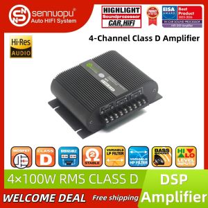 400W 4-Channel Class D Compact Amplifier | Sennuopu 12V/24V Audio Device for Automotive & Marine Vehicles