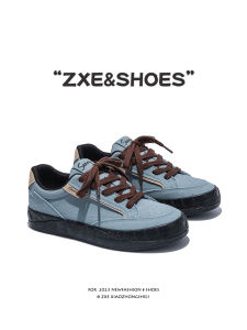 Mens Retro All-Match Skate Shoes Spring 2024 Fashion Design Smooth Leather round Toe Lace-Up Casual Shoes Rubber Outsole