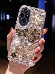 Luxurious Bling Phone Case for Honor 200 Series with Edge Protection Sparkling Water Diamonds Fashionable Creative Design