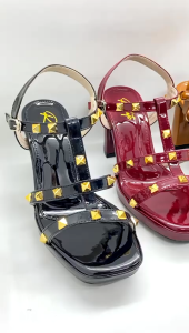 Xaviela Studded Heels by Relate - Sepatu Sendal Mules Wanita Hak 10cm