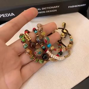 Aurora Natural Stone Hand-woven Rope Retro Bracelet Creative Temperament Jewelry HB1673 / HB1674 / HB1675