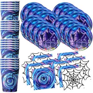 Hasbro | Coraline Birthday Party Supplies Kit Cartoon Tableware Set with Paper Plates Cups Napkins for Baby Shower Girls Party Decoration
