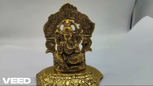Traditional Metal Ganesha Statue Hindu God Ganesh Ganpati Sitting Idol | Sculpture Good Luck & Success for Home Pooja Decor (Size - Width - 4.5 inches | Height - 5 inches | Weight - 150g)