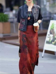 New Chinese Style National Trend Fragrant Cloud Silk Womens Top Summer 2024 High End Big Brand  Silk Short Jacket