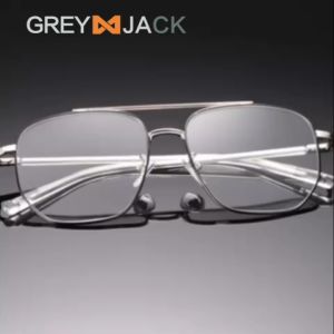 Grey Jack Kacamata Antiradiasi Blueray Model Aviator Kotak Kekinian Bahan TR90+Metal Fashion Laki-laki dan Wanita Bisa Minus Antiradiasi Blueray Photocromic Bluecromic 9354X