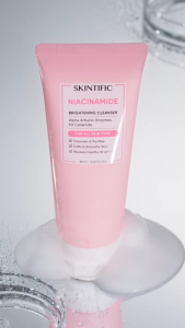 SKINTIFIC Niacinamide Brightening Cleanser 80ml – Deep Cleanses Brightens Dull Skin Reduces Excess Sebum Non-Stripping Barrier Friendly