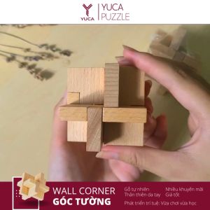 Đồ chơi khóa gỗ Wall corner Yuca Puzzle - Góc tường Thử thách giải đố thông minh Hack não Trí tuệ Đồ chơi Tư duy Xếp hình 3D