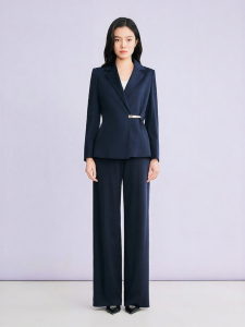YINER | Tailored Fitted Blended Tencel and Wool Suit Jacket