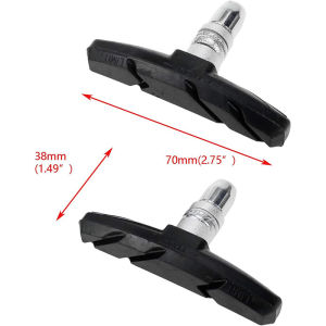 OUHOE | New 1 Pair Durable Bicycle Silent Brake Pads Riding Brake Mount Pad Shoe Block Rubber Pads Long Lasting GoodAcc